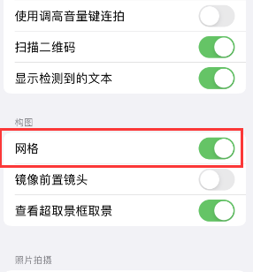 前进苹果手机维修网点分享iPhone如何开启九宫格构图功能 